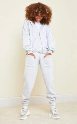 Prettylittlething Ash Grey Oversized Pocket Front Zip Up Hoodie Ash Grey -Prettylittlething 009d11ffb9d463d68696676bae8015138ddc6010 CMT8536 3