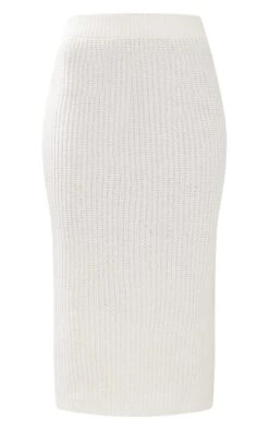 Prettylittlething Cream Fitted Knit Midi Skirt Cream -Prettylittlething 018971ff1db070fa01278b19789de0dde97fec80 cna5379 5