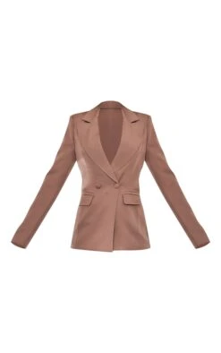 Prettylittlething Mocha Woven Pocket Detail Double Breasted Blazer Mocha -Prettylittlething 022f30875662d0a67726fdcf43c3cb5f56650eb9 cnh3312 5