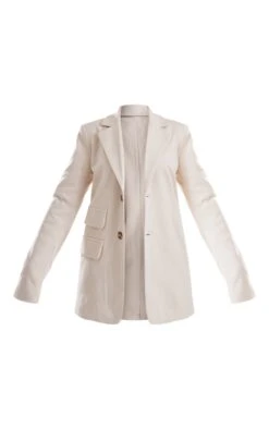 Prettylittlething Vanilla Herringbone Detail Tailored Blazer Vanilla -Prettylittlething 02318b059a99489f7428e95e1516f3f029ba658f cng6097 5