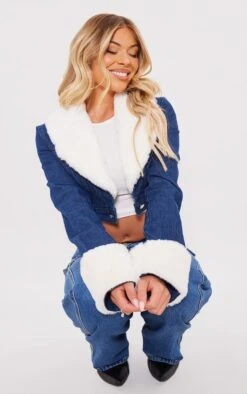 Prettylittlething Indigo Blue Wash Fur Trim Cropped Denim Jacket Indigo Blue Wash -Prettylittlething 024789649edab1259e1838ad0aabc1f23c79a7aa cng2481 3