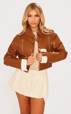 Prettylittlething Tan Cropped Zipped Detail Aviator Tan -Prettylittlething 0682a68cc684ad50292ccfd680a98ba96596abe8 cng5922 1