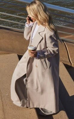 Prettylittlething Stone Textured Wool Look Double Breasted Grandad Coat Stone -Prettylittlething 0844950665c795ba1106654ebfb53146ea1b7a3d cnf7341 4