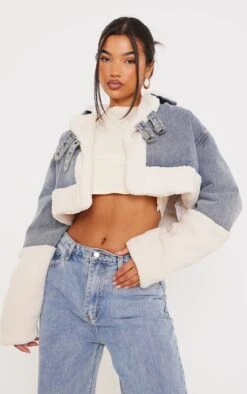 Prettylittlething Vintage Wash Cropped Denim Borg Contrast Aviator Jacket Vintage Wash -Prettylittlething 094a6b05ce6aea7375f1c6c9ec1fc87456b3fce8 cna4788 3
