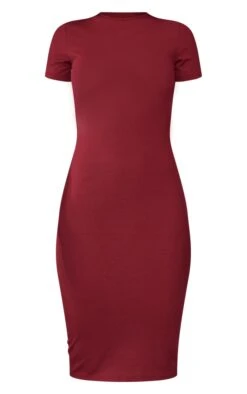 Prettylittlething Cherry Red Ribbed Short Sleeve Crew Neck Midi Dress Cherry Red -Prettylittlething 0bdae58da99ce50608faa4a8e3a7f051504beabe cng8779 5