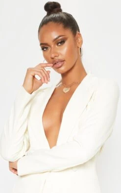 Prettylittlething Cream Double Breasted Woven Blazer Cream -Prettylittlething 0ce6d6e3bf0bccb78e8ec62fc86650cc311f2f17 cmf0483 5