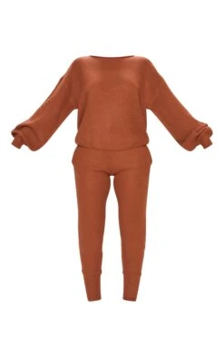 Prettylittlething Rust Knitted Waffle Lounge Set Rust -Prettylittlething 0d5fa4c0e90bdedfa10ef779781b79f8ecbcb7cb clz6949 5