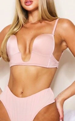 Prettylittlething Blush Strappy Plunge Bra Blush -Prettylittlething 0e0a71911db69762bbdf24ec3d474ffa293eca83 CLS8621 4