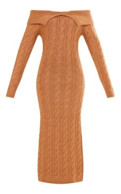 Prettylittlething Brown Cable Fold Over Maxi Knit Dress Brown -Prettylittlething 0e93e96f8ec93f12472c0abb70b37f3ba45c4544 cng2914 5
