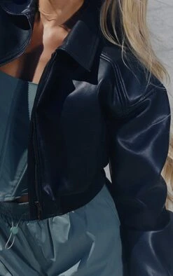 Prettylittlething Black Shoulder Padded Cropped Bomber Jacket Black -Prettylittlething 0fad0e992480360ddf95cb35eeb7fa227e38a153 cnf1348 4