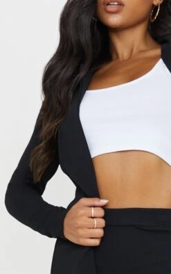 Prettylittlething Black Belted Waist Blazer Black -Prettylittlething 126f0385f980258c5619c30caaf1ceffa52d7a28 clt3682 4