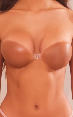 Prettylittlething Brown Adhesive Silicone Bra Brown