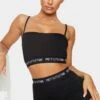 PRETTYLITTLETHING Black High Waist Short Lingerie Set Black