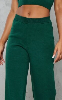 Prettylittlething Forest Green Knit Wide Leg Pants Forest Green -Prettylittlething 17fdf5fa6dfdeac5806f4611c47b0a4e20f503b6 cnb3737 4