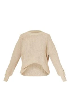 Prettylittlething Stone Basic Crew Neck Knit Sweater Stone -Prettylittlething 184b2e5d28114d95f4bc1c72e5ec5aedca55d215 cmo7258 5