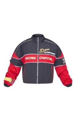 Prettylittlething Red Oversized Graphic Zipped Racer Bomber Jacket Red -Prettylittlething 188d31f4d2dfbba4ef54e09552c3c2b892e5f14b cmy8697 5