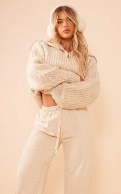 Prettylittlething Cream Loopback Rib Patch Wide Leg Sweatpants Cream -Prettylittlething 18e92c62f20c6cf8a034e969dbef83cbfc101ad7 cnh2063 4