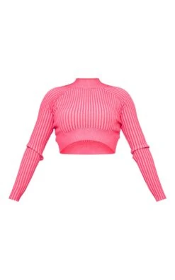 Prettylittlething Fuchsia Two Tone Rib Knit Long Sleeve Top Fuschia -Prettylittlething 1b4ca04b6d6f2a60667cb74e7036b89da113d12b cnf4846 5