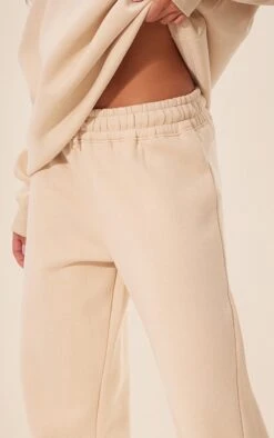 Prettylittlething Beige Panelled Rib Detail Wide Leg Sweatpants Beige -Prettylittlething 1b87f9efa53723464cba28863a5b074481308dda cnf8412 4