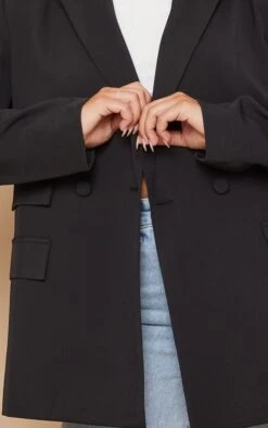 Prettylittlething Black Double Pocket Detail Double Breasted Blazer Black -Prettylittlething 1ba98a8f554add1941c31c00b2594015f13d313a cmz3961 4