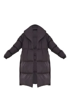 Prettylittlething Black Oversized Collar Belted Longline Puffer Black -Prettylittlething 1bf36f5b6312c972663fc6034eb43fb1b0ee00d1 cmy8656 5