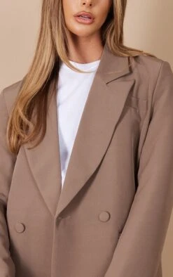 Prettylittlething Mushroom Double Breasted Oversized Boxy Fit Blazer Mushroom -Prettylittlething 1c29348a2ac83a7bf989d35f806e0dbe7f87fd1d cnb6263 4
