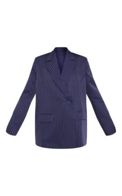 Prettylittlething Navy Pinstripe Woven Extreme Shoulder Pad Pocket Blazer Navy -Prettylittlething 1c59e0c1e3fcdb6bccb205ade2094ae652a7f304 cnh5396 5