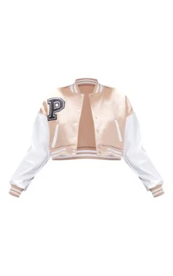 PRETTYLITTLETHING Stone Varsity Contrast Sleeve Graphic Bomber Jacket Stone -Prettylittlething 1d5705b1694768101871b2b582df3c948057707a cna7128 5