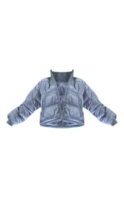 Prettylittlething Light Grey Ribbed Collar Detail High Shine Shell Puffer Jacket Light Grey -Prettylittlething 1dff91b6460dd4f5e652d93a255f23e4567bc5ce cnf1359 6