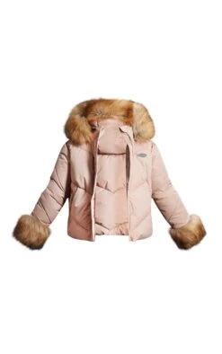 PRETTYLITTLETHING SKI Beige Tipped Faux Fur Trim Quilted Puffer Coat Beige -Prettylittlething 1ed3a54a67f41af414a751246e6fe4429c761e98 cnf1553 5