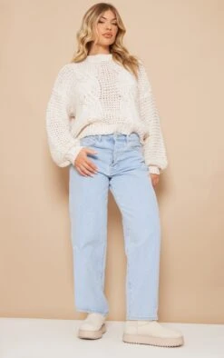 Prettylittlething Oatmeal Speckle Chunky Knit Slouchy Cable Sweater Oatmeal -Prettylittlething 1f45cb3c7cab1d8106401b3cf9ca966f081b2db1 cnf4844 4