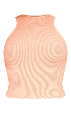 Prettylittlething Orange Racer Neck Two Tone Knit Top Orange -Prettylittlething 2038174ac43600fb09352bba96894d42e1df3d92 cnf0415 5