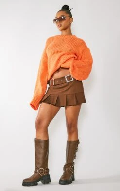 Prettylittlething Orange Super Chunky Oversized Sweater Orange -Prettylittlething 2080426cabcb40b6b8fa5c1ef75f5746f0ac10a5 cne7080 3