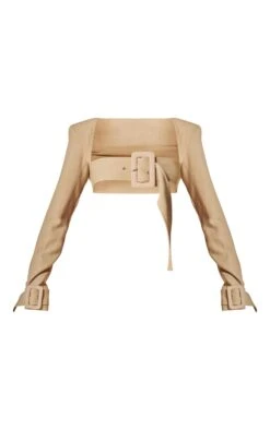 Prettylittlething PLT Label Oatmeal Belt Detail Cropped Blazer Oatmeal -Prettylittlething 20907bc41706634a4ea9a158ed78420c1ffaa056 cng1009 5