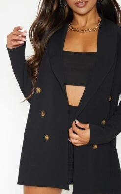 Prettylittlething Black Oversized Front Button Detail Blazer Black -Prettylittlething 222bf9c300de536f7d24a38441944fb2fcfa6a80 cmf0531 5