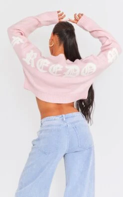 Prettylittlething Pink Cropped Freedom Sweatshirt Pink