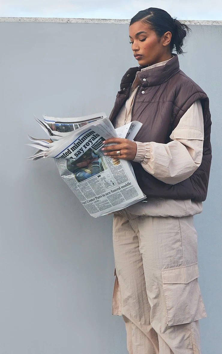 Prettylittlething Stone Textured Pocket Detail Straight Leg Pants Stone 4 Prettylittlething Stone Textured Pocket Detail Straight Leg Pants Stone - Image 4