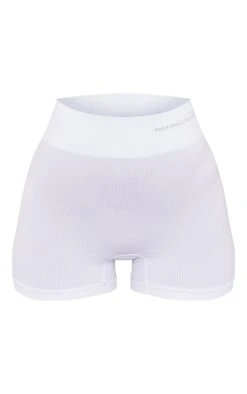 PRETTYLITTLETHING White Seamless Rib Boy Shorts White -Prettylittlething 2512fe60aab14ba26f6c9666955742798a4a6039 cmw1178 5