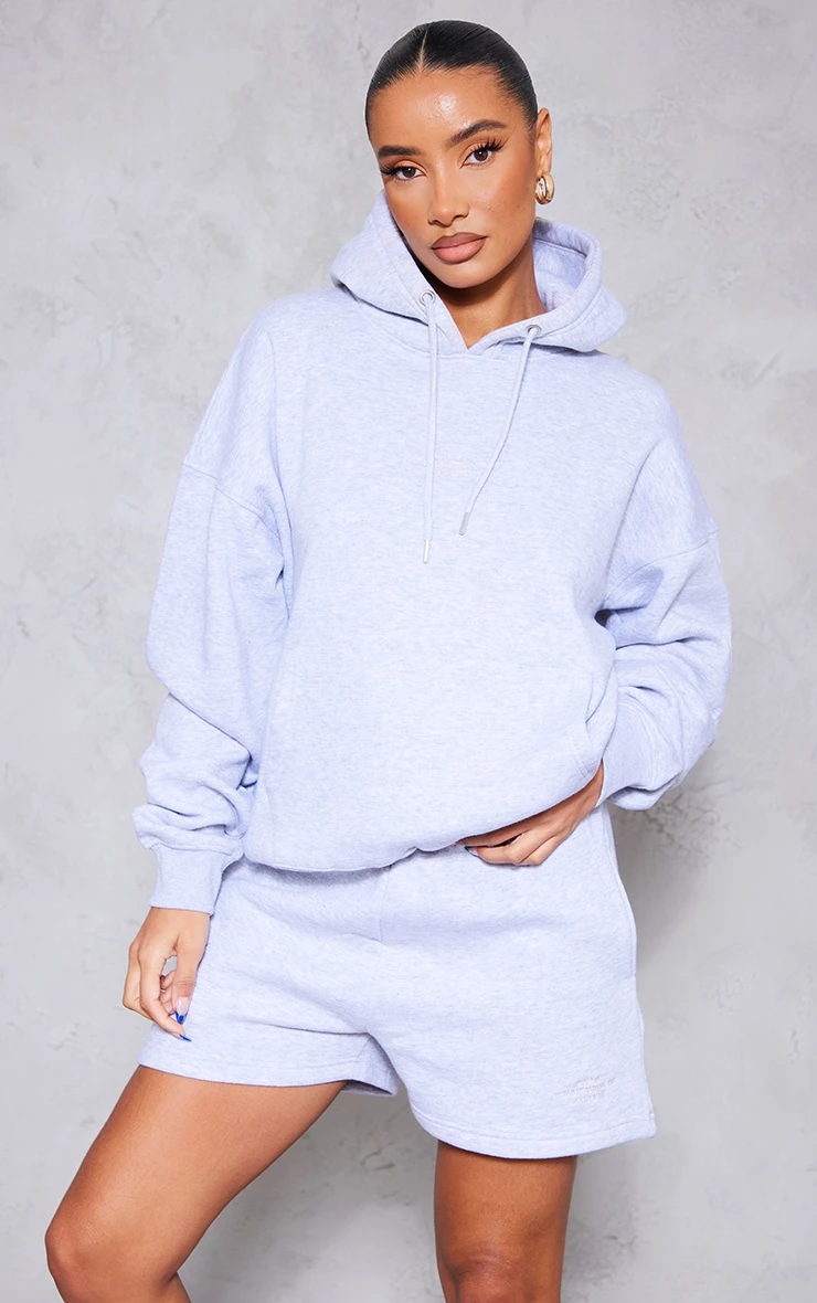 Prettylittlething Ash Grey Graphic Sweat Short Ash Grey 4 Prettylittlething Ash Grey Graphic Sweat Short Ash Grey - Image 4