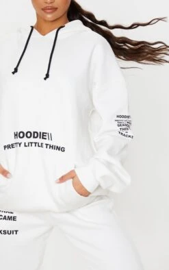 PRETTYLITTLETHING Cream Oversized Graphic Printed Pocket Front Hoodie Cream -Prettylittlething 25e835ea9e113e00b161d2d3eed191ed6a55fb65 CMT8568 5
