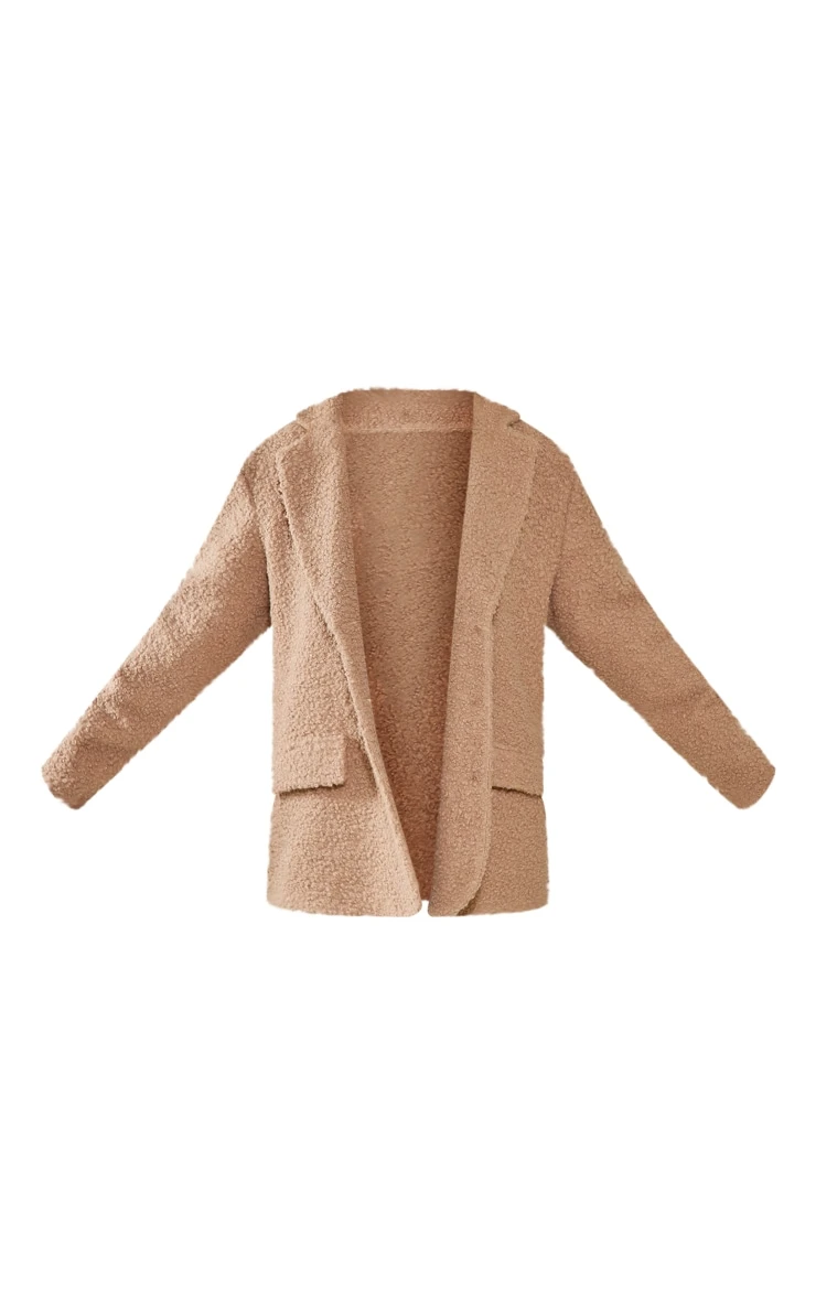 Prettylittlething Beige Boucle Longline Oversized Curved Hem Blazer Beige 5 Prettylittlething Beige Boucle Longline Oversized Curved Hem Blazer Beige - Image 5
