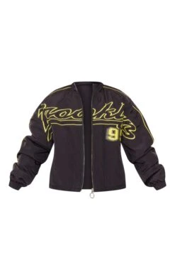 Prettylittlething Black Contrast Oversized Graphic Zip Up Racer Bomber Black -Prettylittlething 27725465721daf1177345c21426b8dcec13e2b94 cnh0271 5