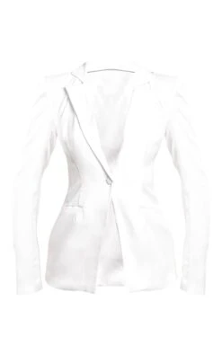 Prettylittlething White Woven Fitted Blazer White -Prettylittlething 284d966957ded9d85178970dec8d737e2e7c67b2 cnh3066 5