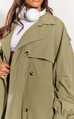 Prettylittlething Khaki Cargo Pocket Detail Oversized Trench Coat Khaki -Prettylittlething 2ae24cf9b45bf935a3e9d68efb53724ac372f890 cnf1397 4