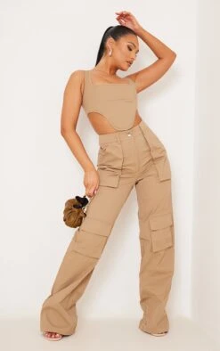 Prettylittlething Brown Twill Dip Hem Structured Cargo Corset Brown -Prettylittlething 2c1b8bc6fa6133e3f33a5a5c502e0225e0e3b268 cmz3094 3