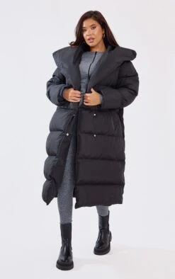Prettylittlething Black Chevron Quilted Maxi Puffer Coat Black -Prettylittlething 2c23a1da3559840a5404f68b51f06ed971968946 cna8249 6