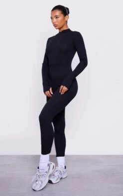 Prettylittlething Black Cotton Zip Front Catsuit Black -Prettylittlething 2e3e18371f00f4474c6f1fff661cea600ff9ce63 cmq6665 1