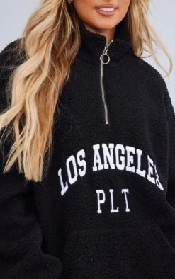 PRETTYLITTLETHING Black Graphic Front Teddy Jacket Black -Prettylittlething 30ac251039664a3fd1ae3ecce1f6b71abca69201 cmz6255 4