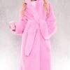 Prettylittlething Candy Pink Faux Fur Maxi Coat Candy Pink