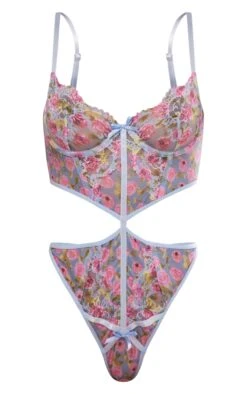 Prettylittlething Blue Lace Floral Print Cut Out Detail Body Blue -Prettylittlething 311d3d1802c94002cfed345ebf19f1bd4107eb10 cnc3894 5